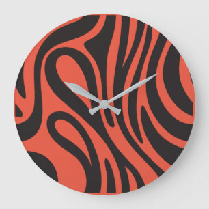African Zebra Effect Clock.Nature and Minimalist Large Clock