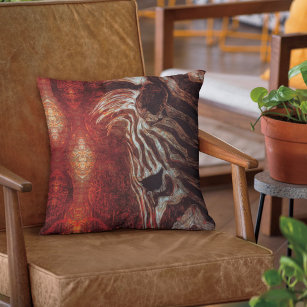 African Zebra in White on Brown and Orange Cushion