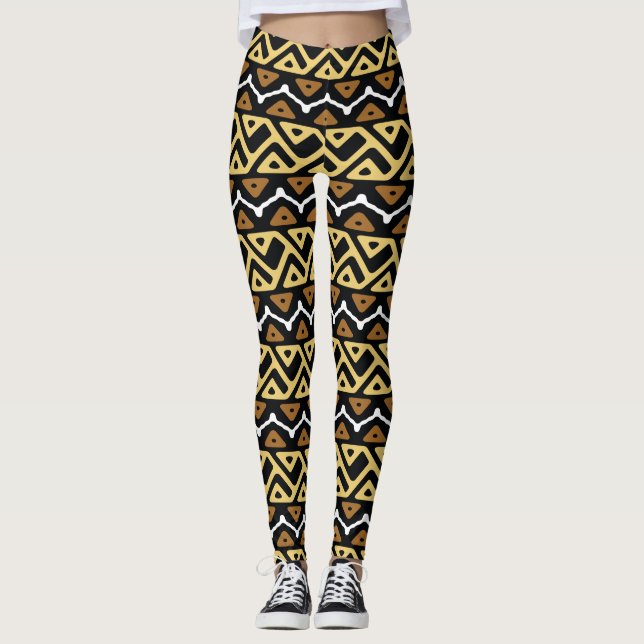 African Zigzag Pattern Leggings (Front)