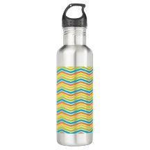 African Zigzag Patterns Water Bottle | Vibrant Cul