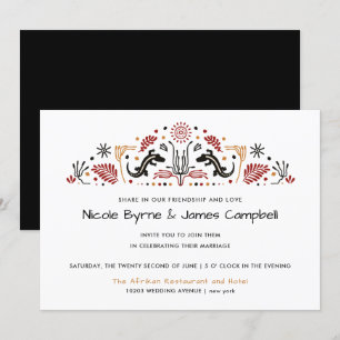 Africana   Modern Ankara Kente Lizard Wedding Invitation