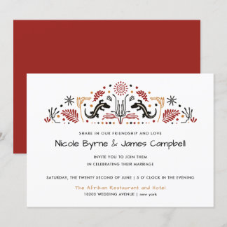 Africana | Modern Ankara Kente Lizard Wedding Invitation