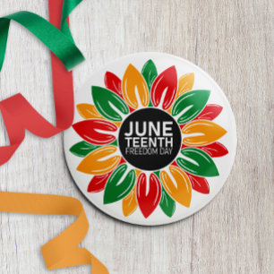 AfricanAmerican Black History Juneteenth Sunflower 6 Cm Round Badge
