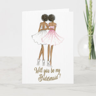 AfricanAmericanBride/AfricanAmericanBridesmaidCard Invitation