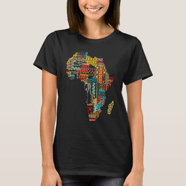 Africans Dashiki Pattrens Black History Month Tee (Front)