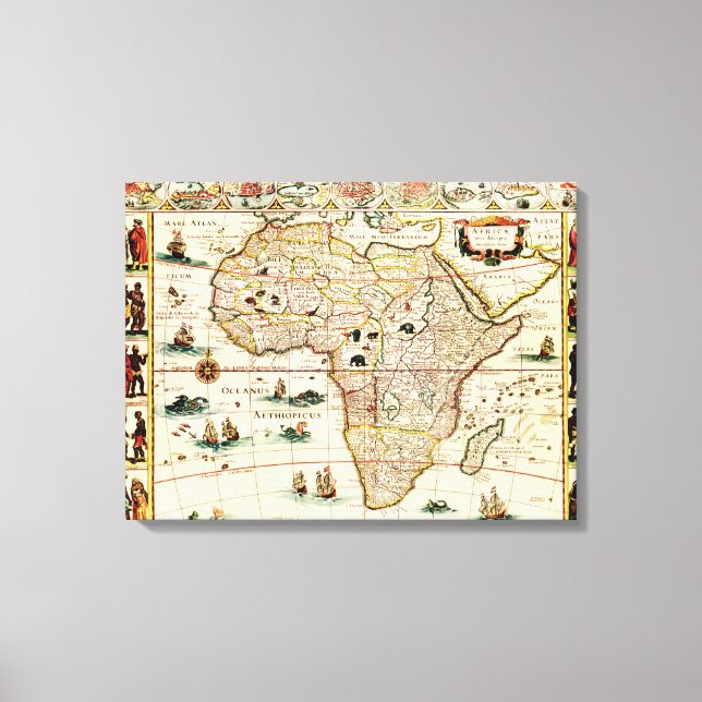 AfricaPanoramic MapAfrica Canvas Print (Front)