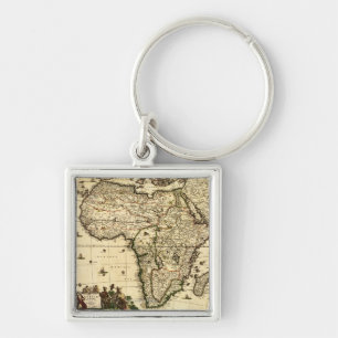 AfricaPanoramic MapAfrica Key Ring