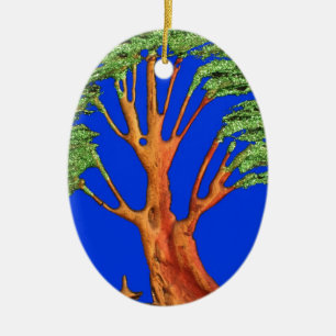 Africa's Acacia Beauty: Serengeti Serenity. Ceramic Tree Decoration