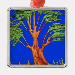 Africa's Acacia Beauty: Serengeti Serenity. Metal Tree Decoration