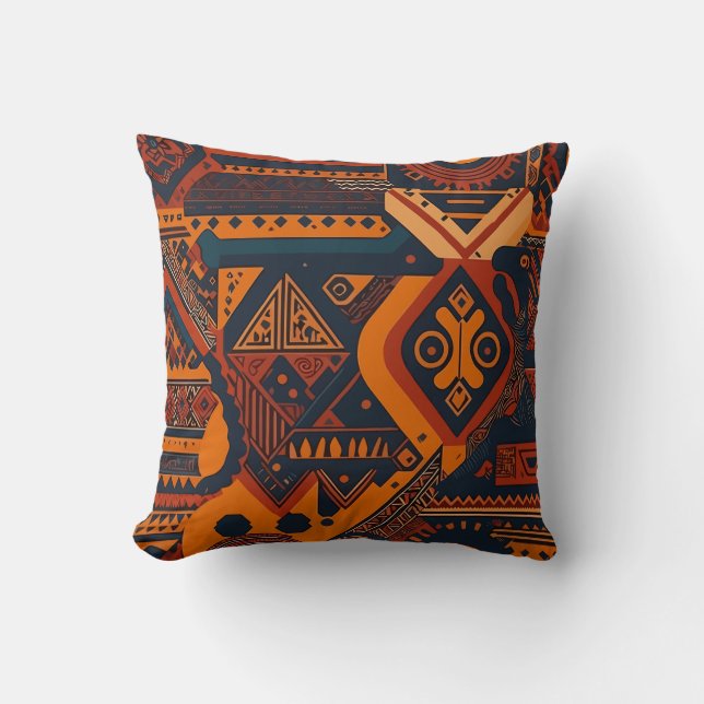 Africa's Dance: Ethnic Style African Patterns Cushion (Front)