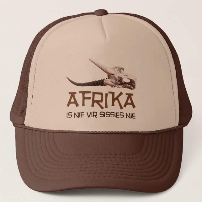 Afrika is nie vir sissies: Africa Springbok skull Trucker Hat (Front)