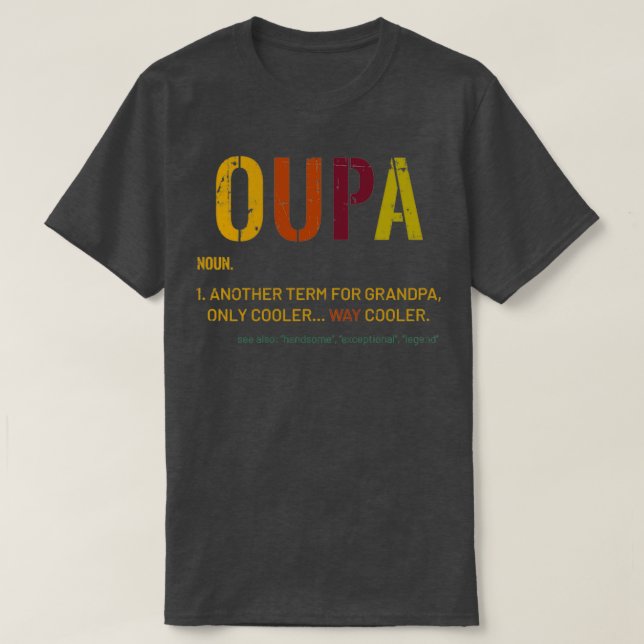 Afrikaans Grandpa Oupa Funny Definition Cool Retro T-Shirt (Design Front)