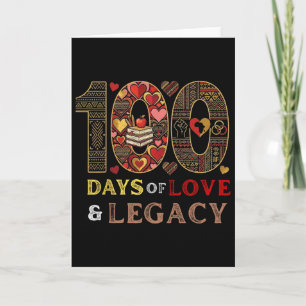 Afro 100 Days Of School, Valentine Love, Black His Card