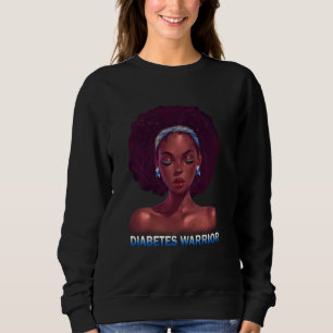 Afro African American Black Woman T1d Diabetes War Sweatshirt
