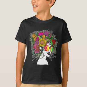 Afro African American Women Black Melanin Queen Ju T-Shirt