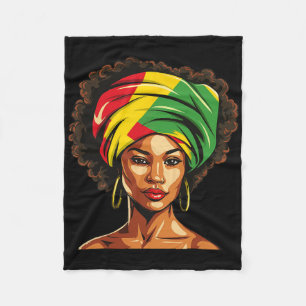 Afro African American Women Girl Black History Mon Fleece Blanket