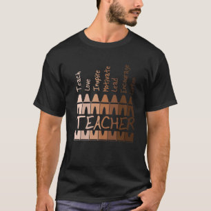 Afro African Black History Month Melanin Teacher T-Shirt