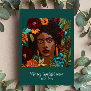  afro afrocentric embroidery emerald mothers card