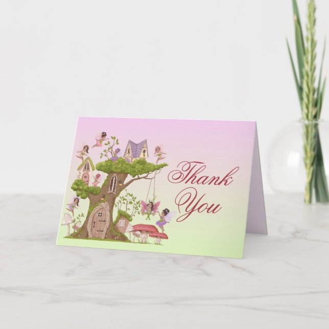Afro American Baby Shower Thank You Card (Front)