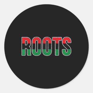 Afro-american Roots - Pan African Unia Flag Distre Classic Round Sticker