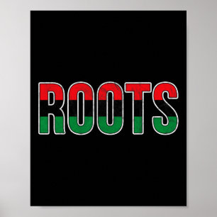 Afro-american Roots - Pan African Unia Flag Distre Poster