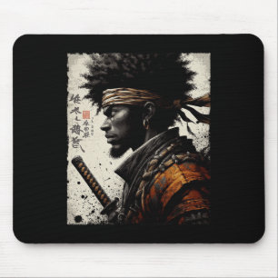 Afro American Samurai Vintage African Bushido Warr Mouse Pad