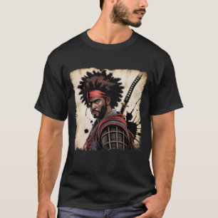 Afro American Samurai Vintage African Warrior Kata T-Shirt