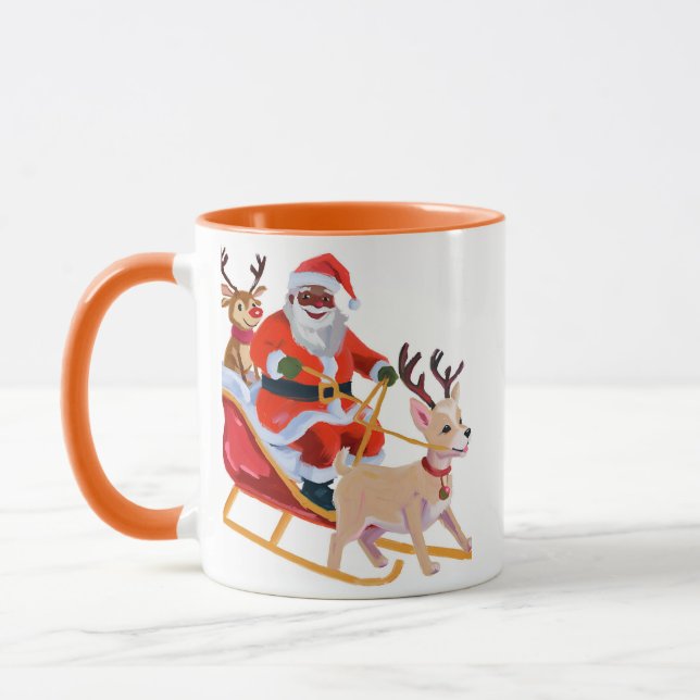 Afro american santa and friends mug (Left)