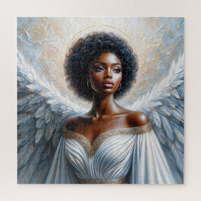 Afro Angel Black Woman With Halo Jigsaw Puzzle (Vertical)