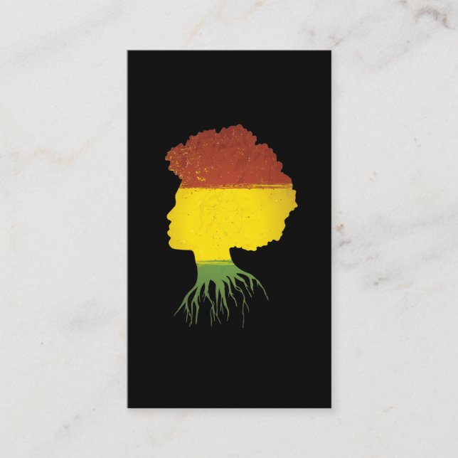 Afro Black Girl African American Roots Diva Business Card (Front)