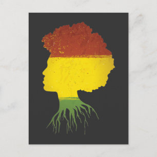 Afro Black Girl African American Roots Diva Postcard