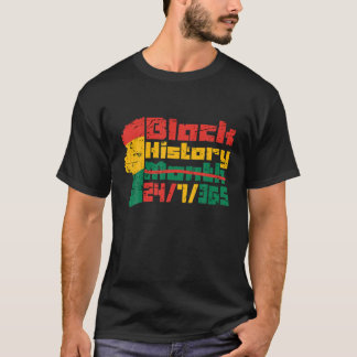 Afro Black History Month 24/7/365 Black African Me T-Shirt