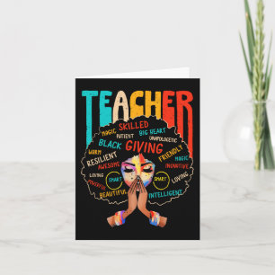 Afro Black History Month African American Teacher Card