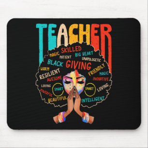 Afro Black History Month African American Teacher Mouse Pad