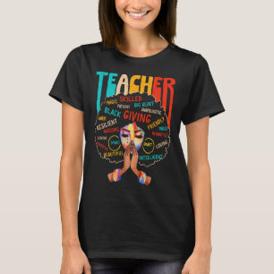 Afro Black History Month African American Teacher T-Shirt