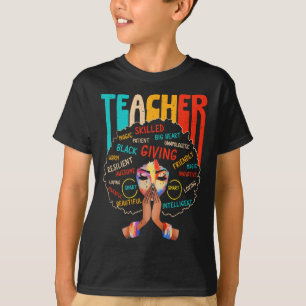 Afro Black History Month African American Teacher  T-Shirt