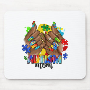 Afro Black Nail Autism Mum Autism Awareness Day 20 Mouse Pad