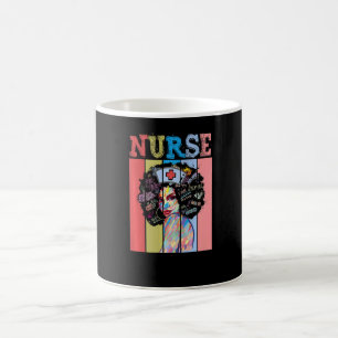Afro Black Nurse Black History Month African Ameri Coffee Mug