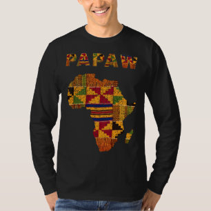 Afro Black Papaw African Ghana Kente Cloth Family T-Shirt