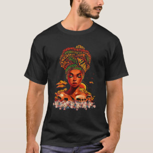 Afro Black Queen Melanin African Woman Magic Black T-Shirt