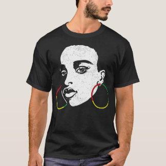 Afro Black Woman Afican Color Cool Black History M T-Shirt
