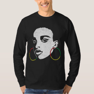 Afro Black Woman Afican Colour Cool Black History  T-Shirt