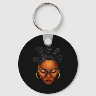 Afro Black Woman African Black History Month Melan Key Ring