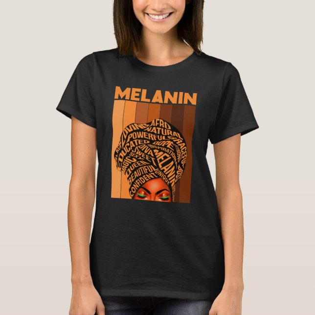 Afro Blm Black Women Girls Melanin African America T-Shirt (Front)