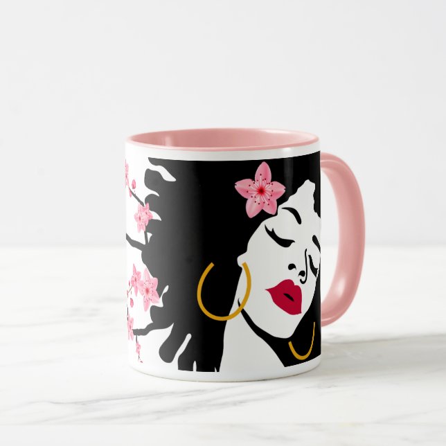 Afro Blossom Woman Mug (Front Right)