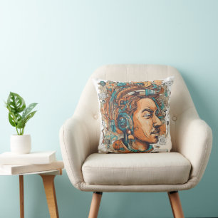 Afro Boho Queen – Colorful Artistic Cushion