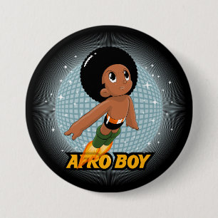 Afro Boy 7.5 Cm Round Badge