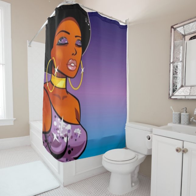 Afro-centric Shower Curtain (In Situ)