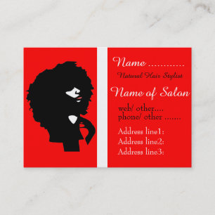 Afro chic natural hair illustration business card