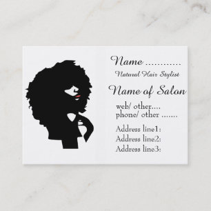 Afro chic natural hair illustration business card